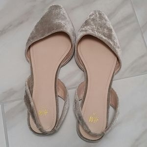 *SOLD* H&M Grey Velvet Flat Slingback Size 8